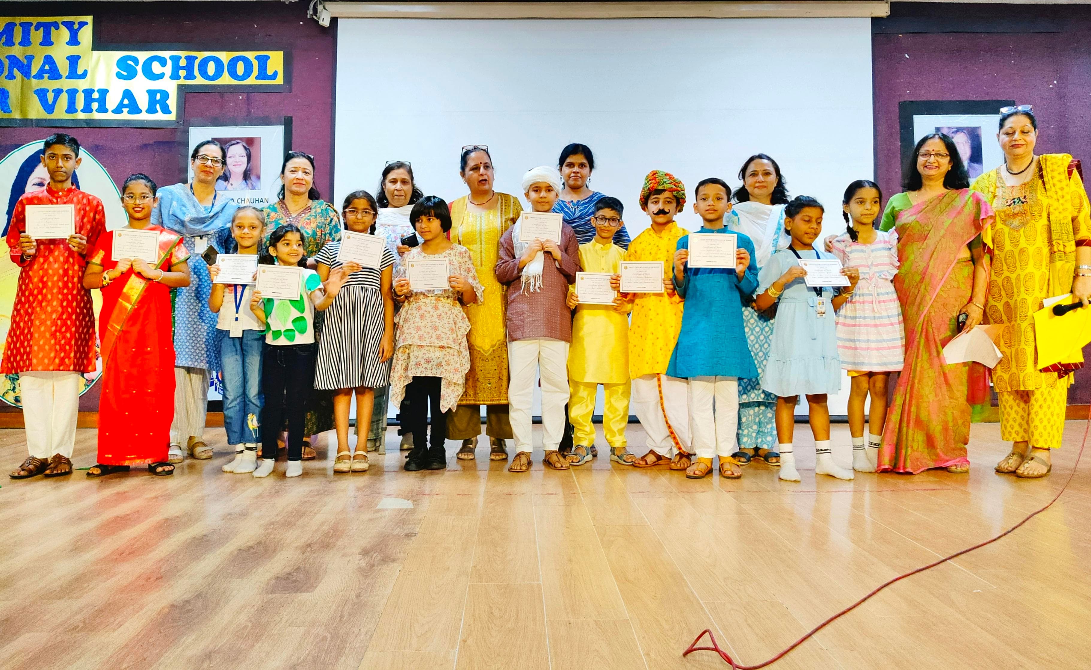 Students presenting their SDG goals project during the inter-house competition