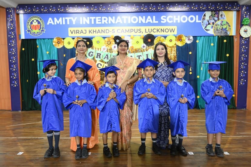 Graduation Ceremony 2025-26 for Nursery to Class II students at Amity International School, Viraj Khand-5, Lucknow